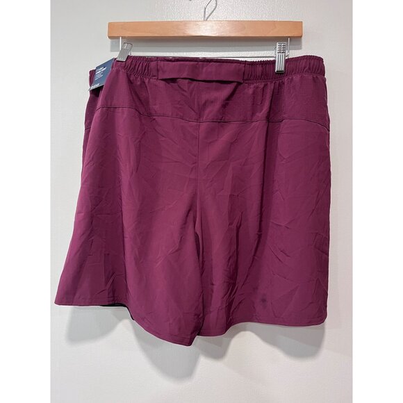 DSG Mens Burgundy Athletic Shorts With Drawstring Elastic Waistband & Side Pocke - Picture 3 of 12